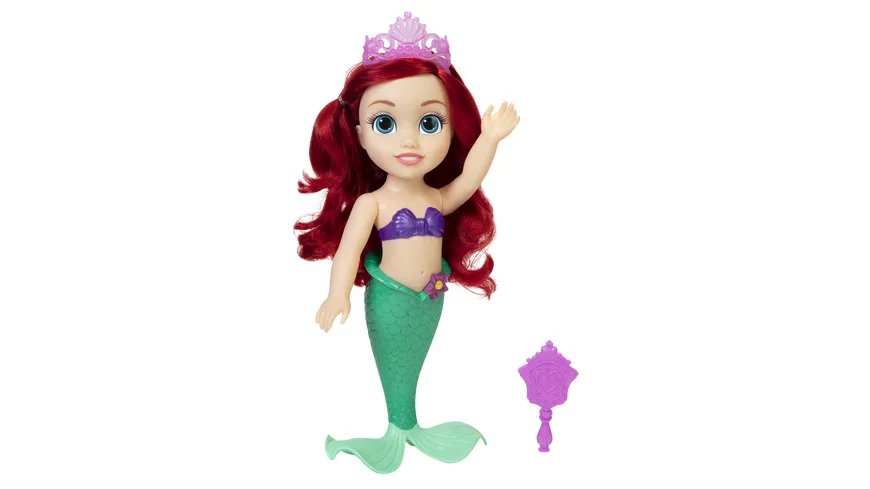 Jakks Pacific - Disney Prinzessin - Arielle mit Schwanzflosse und Haarbürste 35 cm