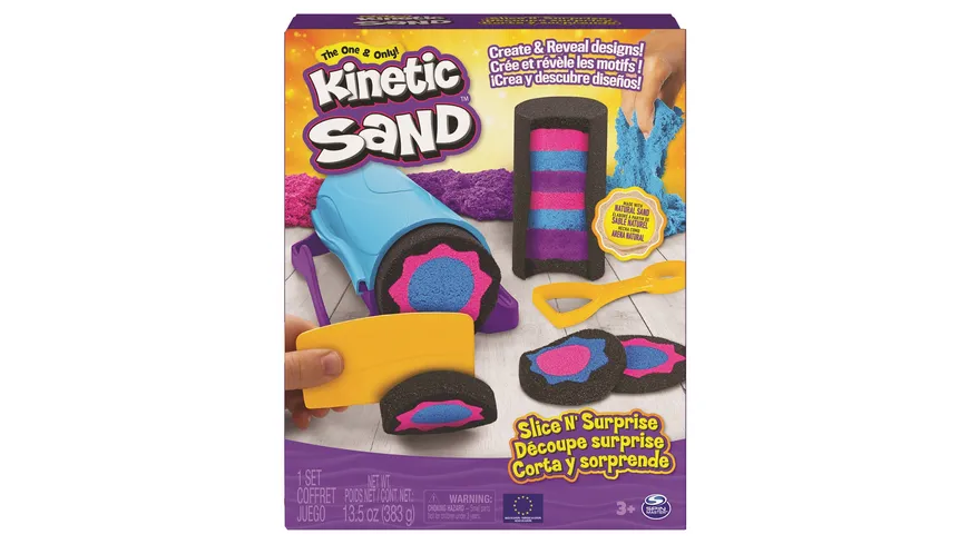Spin Master - Kinetic Sand Slice n Surprise Set - mit 3 Sandfarben