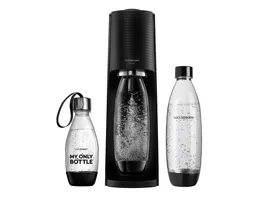 SodaStream Wassersprudler TERRA schwarz Vorteilspack mit 3 Flaschen
