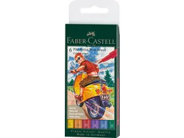 FABER CASTELL Tuschestift Pitt Artist Pen B colour 6er Set
