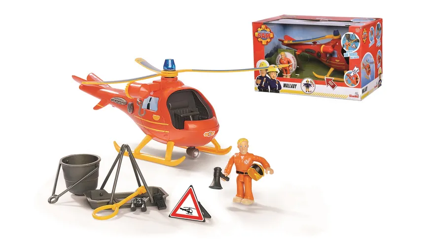 Simba - Feuerwehrmann Sam - Sam Hubschrauber Wallaby mit Figur