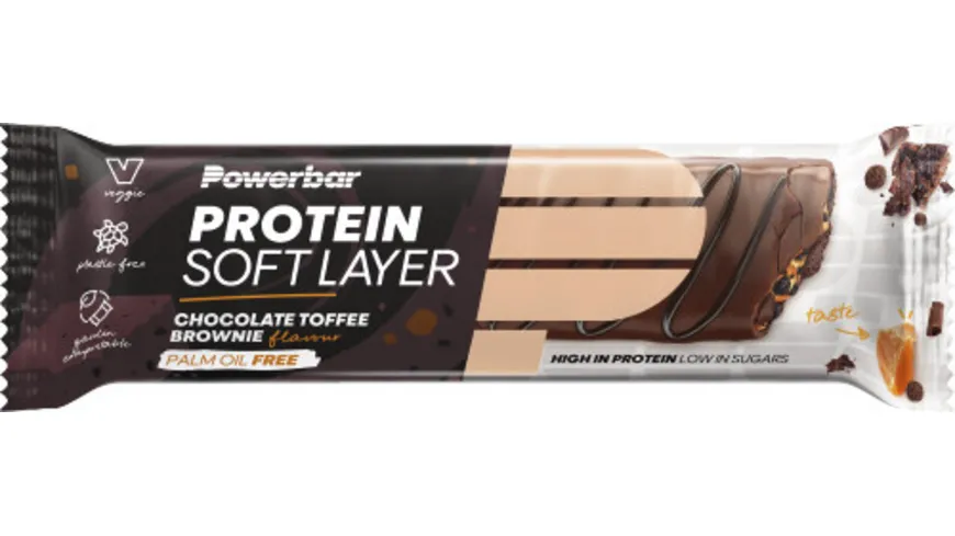 POWERBAR® PROTEIN SOFT LAYER - Softe Proteinschicht und zarte Toffeegeschmack-Schicht - Chocolate Toffee Brownie Geschmack