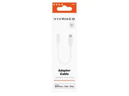 Vivanco Adapter Cable Lightning Stecker auf 3 5mm Audio Buchse 10cm
