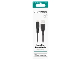 Vivanco LongLife Charging Cable Lightning Daten u Ladekabel 1 5m