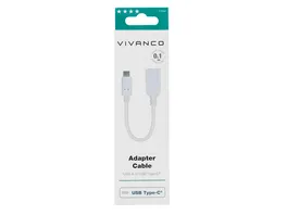 Vivanco Adapter USB Type C USB 3 1 A Buchse 0 1m
