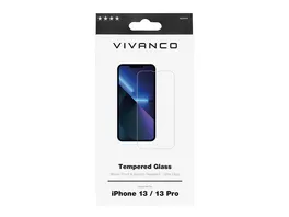 Vivanco 2D Displayschutzglas fuer iPhone 13 iPhone 13 Pro
