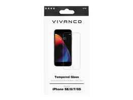 Vivanco 2D Displayschutzglas fuer iPhone SE 2 Gen