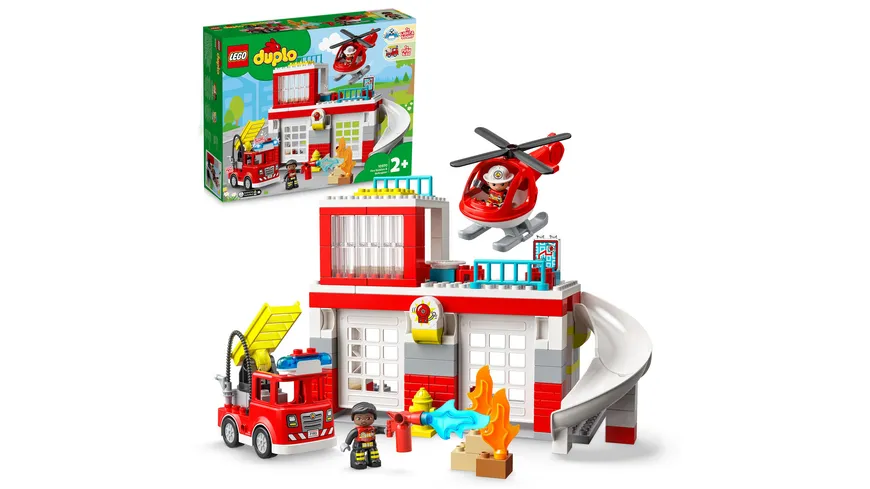 LEGO DUPLO 10970 Feuerwehrwache mit Hubschrauber, Feuerwehr-Spielzeug