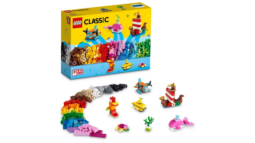 LEGO Classic 11018 Kreativer Meeresspaß, Box mit Bausteinen für Kinder