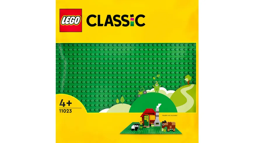 LEGO Classic 11023 Grüne Bauplatte, Grundplatte für LEGO Sets, 32x32