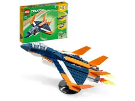 LEGO Creator 31126 3 in 1 Ueberschalljet Hubschrauber Boot Spielzeug