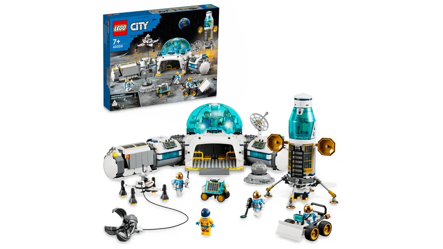 LEGO City 60350 Mond-Forschungsbasis, Weltraum-Spielzeug ab 7 Jahre
