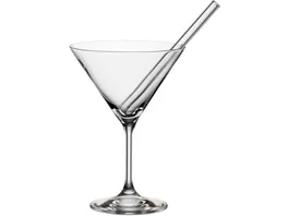 BOHEMIA SELECTION Cocktailschale mit Glaskrinkhalm 2 tlg