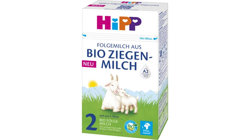 HiPP Milchnahrung aus Bio Ziegenmilch 2 Folgemilch aus Bio Ziegenmilch, 400g