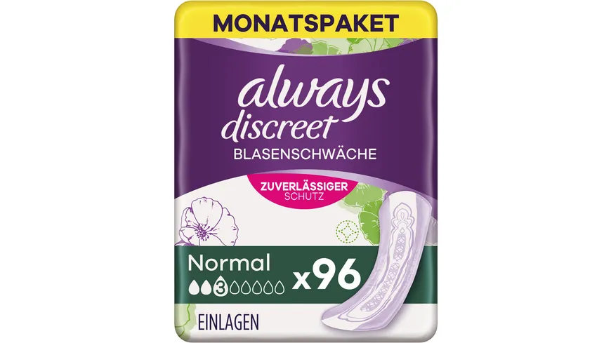 MÜLLER & | Normal Always online Blasenschwäche Einlagen Monatspaket Discreet bestellen Inkontinenz
