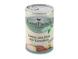 LandFleisch Classic Hundenassfutter Lamm Ente Kartoffeln 400g