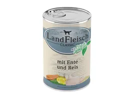 LandFleisch Classic Hundenassfutter Ente Reis mit Frischgemuese 400g