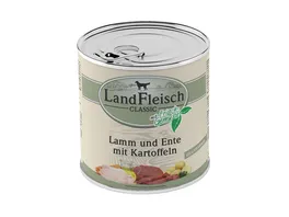 LandFleisch Classic Hundenassfutter Lamm Ente Kartoffeln 800g