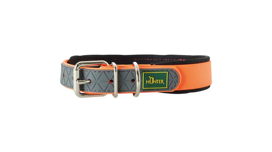 Hunter Hundehalsband Convenience Comfort, Farbe: neonorange, Größe: 60, Maße: 47 - 55 cm /2,5 cm