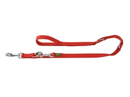 Hunter Verstellbare Hunde Nylon Fuehrleine Extra Long Farbe Rot Laenge 300 cm Breite 15 mm