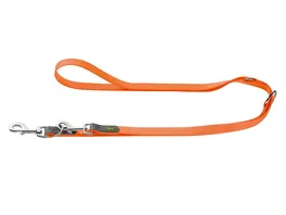 Hunter verstellbare Hunde Fuehrleine Convenience Farbe neon orange Groesse 20 mm 200 cm