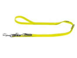 Hunter verstellbare Hunde Fuehrleine Convenience Farbe neon gelb Groesse 15 mm 200 cm