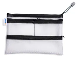 HERMA Reissverschlusstasche A4 mit 4 Zip Faechern zum Abheften schwarz