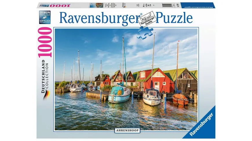 Ravensburger Puzzle - Romantische Hafenwelt von Ahrenshoop - Deutschland Collection 1000 Teile