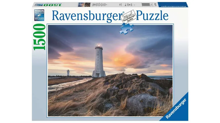 Ravensburger Puzzle - Magische Stimmung über dem Leuchtturm von Akranes, Island - 1500 Teile