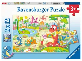 Ravensburger Puzzle Lieblingsdinos 2x12 Teile Puzzle fuer Kinder ab 3 Jahren