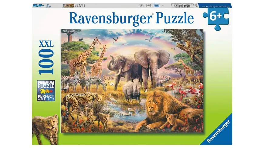 Ravensburger Puzzle - Afrikanische Savanne - 100 Teile Puzzle für Kinder ab 6 Jahren