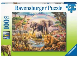 Ravensburger Puzzle Afrikanische Savanne 100 Teile Puzzle fuer Kinder ab 6 Jahren