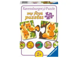Ravensburger Puzzle Tiere und ihre Kinder 9x2 Teile my first Puzzle fuer Kinder ab 2 Jahren