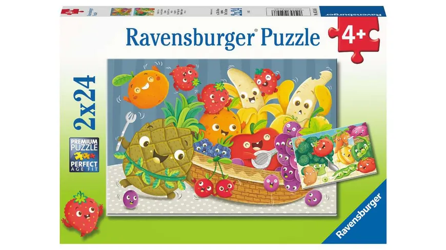 Ravensburger Puzzle - Freche Früchte - 2x24 Teile Puzzle für Kinder ab 4 Jahren