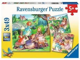 Ravensburger Puzzle Kleine Prinzessinnen 3x49 Teile Puzzle fuer Kinder ab 5 Jahren
