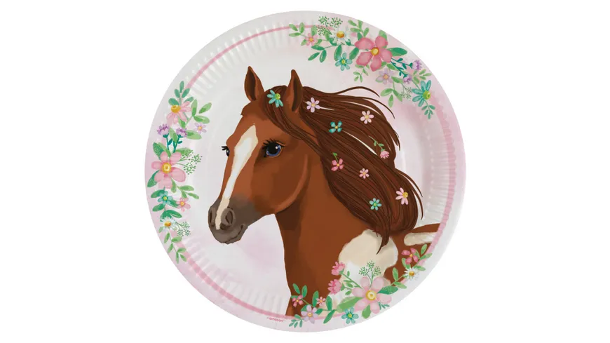 Amscan - BEAUTIFUL HORSES Teller rund  22,8cm, 8 Stück
