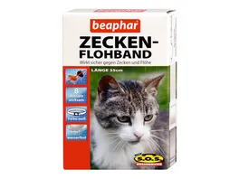 beaphar Katzenhalsband Zecken Flohband recyclebar weiss 35cm