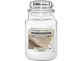 Yankee Candle Home Inspiration Grosse Kerze im Glas White Linen Lace