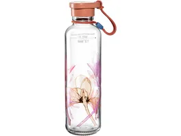 LEONARDO Trinkflasche aus Glas IN GIRO Flower 0 5l