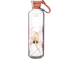 LEONARDO Trinkflasche aus Glas IN GIRO Flower 0 75l