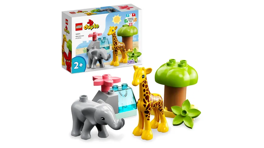 LEGO DUPLO 10971 Wilde Tiere Afrikas, Spielzeug-Set mit Tierfiguren
