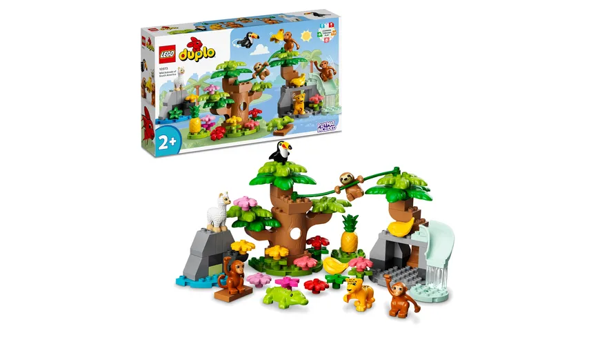 LEGO DUPLO 10973 Wilde Tiere Südamerikas, Spielzeug-Set mit Tierfiguren