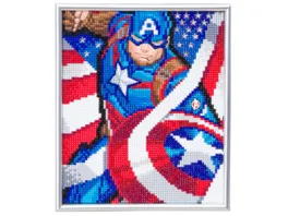 Craft Buddy Crystal Art Diamond Painting Captain America Eingerahmtes Bild 21x25cm