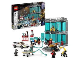LEGO Marvel 76216 Iron Mans Werkstatt Avengers Set mit Minifiguren