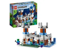 LEGO Minecraft 21186 Der Eispalast Schloss Spielzeug Set mit Skelett