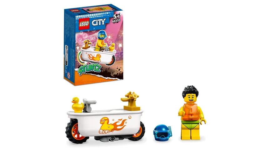 LEGO City Stuntz 60333 Badewannen-Stuntbike Set mit Spielzeug-Motorrad