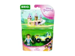 BRIO Disney Princess 33356 Belle mit Waggon Ergaenzung fuer die BRIO Holzeisenbahn Empfohlen ab 3 Jahren