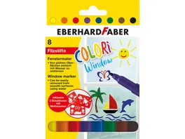 EBERHARD FABER Colori Window Marker Kartonetui mit 8 Farben