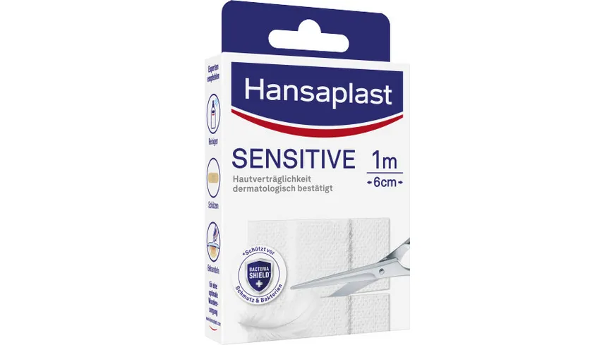 Hansaplast Verbandsmaterial Sensitive 1mx6cm 10St