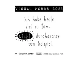 Wandkalender Visual Words Black 2023